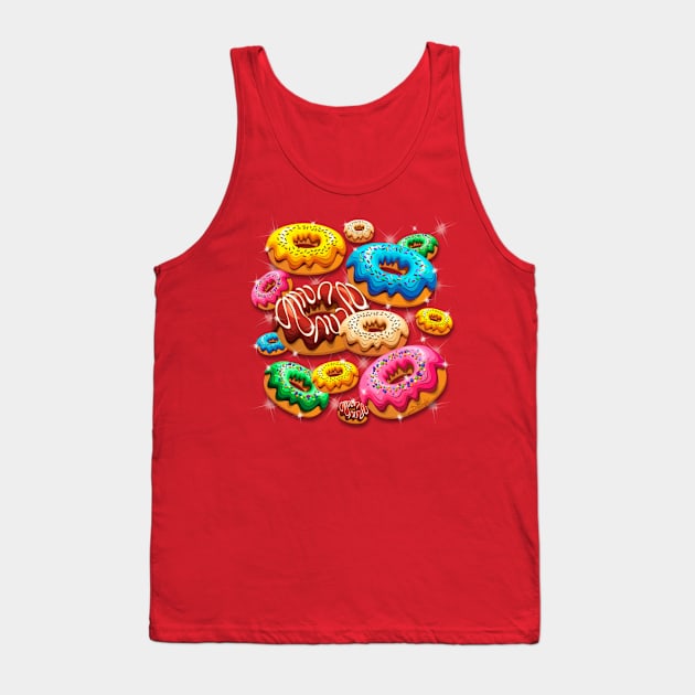 Donuts Party Time Tank Top by BluedarkArt